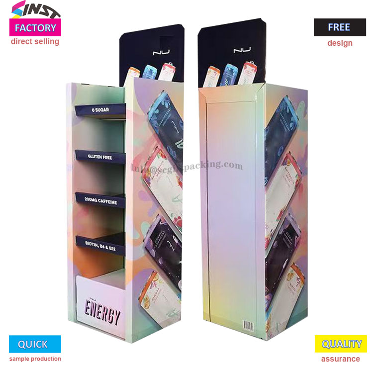 ชั้นวางจอแสดงผลเครื่องดื่มชูกำลัง: การใช้สีและข้อมูลเพื่อสร้าง 